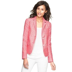Blazer Gap Jacquard Academy Rosa Professionale Ufficio Primavera Estate Tg 8 - Foto 1 di 8