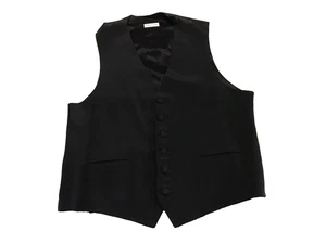 Noble & Coates Men's Black Waistcoat Medium Suit Vest Wedding Silk Made In USA - Picture 1 of 10
