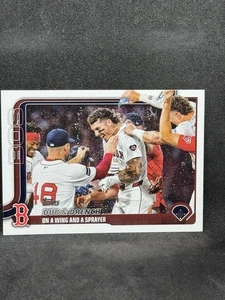 2025 Topps Serie 1 #312 Dub & Drench Boston Red Sox Baseballkarte fast neuwertig - Bild 1 von 8