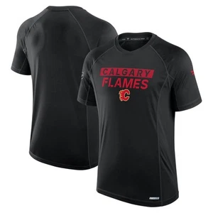 Men's Fanatics Black Calgary Flames Authentic Pro Rink Tech T-Shirt - Picture 1 of 3