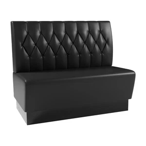 Gastro Sitzbank Amsterdam | 120 cm breit | Kunstleder Schwarz | Diamant Knopfpol - Bild 1 von 7