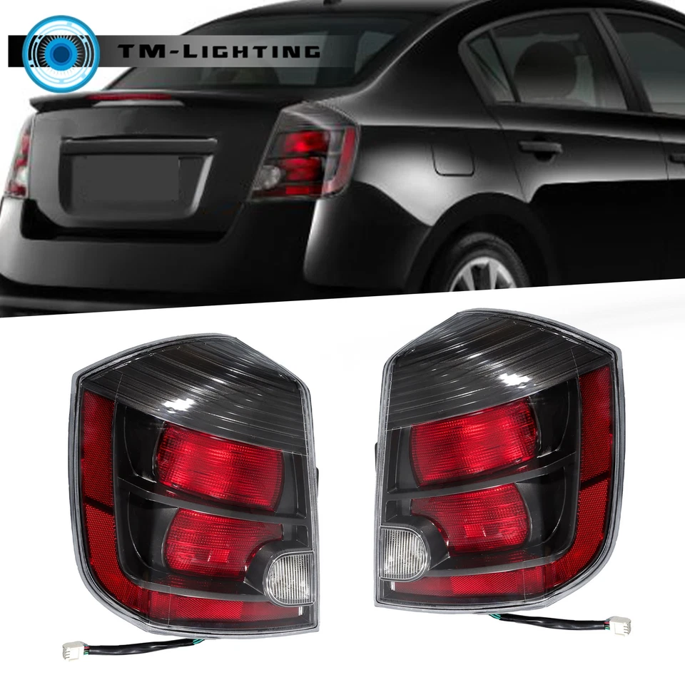 For Nissan Sentra 2010-2012 Tail Lights TailLamps Black Interior Pair LH+RH Side - Изображение 1 из 4