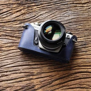 Genuine Real Leather Camera Bag Case Protect Half Cover Base For Nikon FM2 - Picture 1 of 19