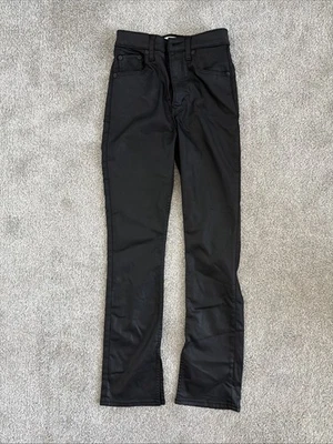 Abercrombie & Fitch Women's Black Denim Jeans with Faux Leather Detail Size S - Image 1 of 3