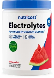 Nutricost Elektrolyte Komplex Pulver (Wassermelone) 60 Portionen - Null Zucker - Bild 1 von 5