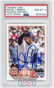 Miguel Cabrera Detroit Tigers Signed 2023 Topps DH/1B #24 PSA/DNA GEM MT 10 - Picture 1 of 2