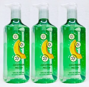 3 Bath & Body Works CUCUMBER MELON Gentle Gel Hand Soap Liquid Wash 8 oz - Picture 1 of 2
