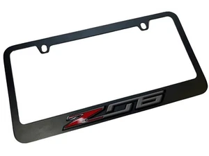 C7 Corvette Z06 Black License Plate Frame - Picture 1 of 2