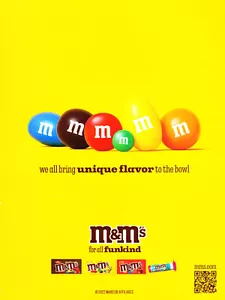 M&M CHOCOLATE AD #57 MAGAZINE promo AD 2022 UNIQUE FLAVOR TO THE BOWL - Picture 1 of 1