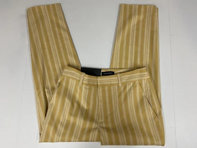 Club Monaco Womens Pants 0 yellow crop Mattie Slim striped - Image 1 of 4
