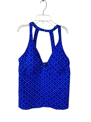 Tankini de lunares clásico para mujer Jantzen traje de baño azul talla 18 Foto 1 de 4