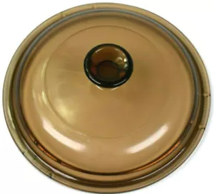 Tapa de repuesto Pyrex Vision Ware 6 1/2 pulgadas V-1-C vidrio ámbar V1C SOLO tapa - Imagen 1 de 6