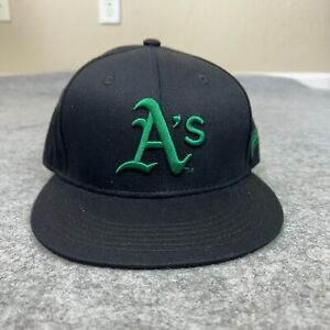 Oakland Athletics Mens Hat Black Green Cap Snapback Flat Brim Logo MLB Baseball