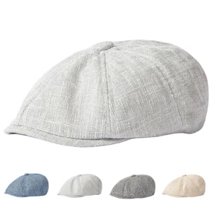 Men Plain Newsboy Flat Hat Adjustable Duckbill Gatsby Driving Golf Ivy Cap - Picture 1 of 8