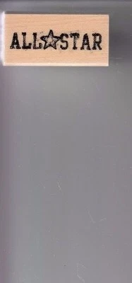 Sello de goma montado en madera chatarra All Star Club 1/2 x 1 1/2" envío gratuito Foto 1 de 2