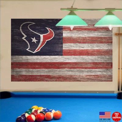 Bandera Temática Madera Texans Houston EE. UU. 3x5 Hombre Cueva Banderas Foto 1 de 4