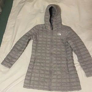 The North Face Slim Down Parka Coat Jacket Size Kids XL Hooded Silver Gray - Picture 1 of 20