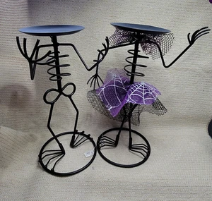 2 NUEVOS Portavelas Esqueleto Pilar Ganz Halloween Hombre y Mujer 220940G - Imagen 1 de 5