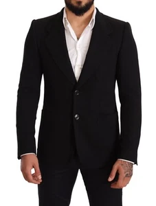 DOLCE & GABBANA Blazer Black Cotton Slim Fit Coat Jacket IT48/ US38/ M RRP $2400 - Picture 1 of 12