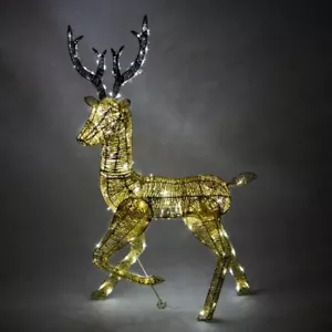 Rentier Hirsch Reh LED Beleuchtung Weihnachtsdeko Deko Gold Advent Weiß Lichter - Bild 1 von 84