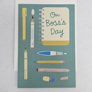 Hallmark On Boss Day Grußkarte Schreibwaren 8"x5,5" Zitat im Umschlag USA - Bild 1 von 10