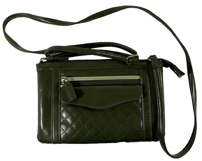 Зеленый сумочки Дамская сумка из искусственной кожи через плечо ремень золото выстеганная молнии/слип - Изображение 1 из 4