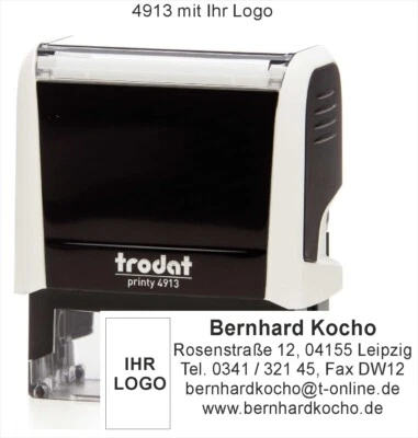 Firmenstempel mit Logo personalisiert Trodat Printy 4913 bis 6 Zeilen