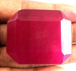 201 kt natürlicher afrikanischer roter Rubin 32 x 26 mm Smaragdschliff Edelstein Neujahrsangebot - Bild 1 von 9