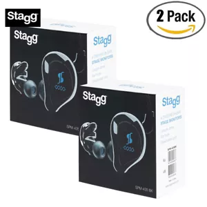 2-PACK Stagg SPM-435 BK 4-Driver Sound Isolating In Ear Monitors - Black - Picture 1 of 4