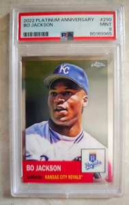 🔥2022 Topps Chrome Platinum Anniversary #290 Bo Jackson PSA 9 Pop 3 Clean Case - Picture 1 of 3