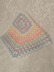 Regenbogen Baby Garn kuschelig bequem tragen afghanisch 23 x 23 cm tblbj1 - Bild 1 von 12