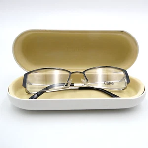 Chloe CL1209 Half Rim Eyeglasses Frame Black Silver 51-18-130 with Case NEW - Picture 1 of 12