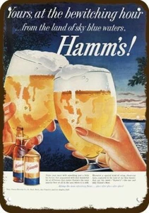1959 HAMM'S BIER bezaubernde Stunde Vintage-Look-Edge DEKO REPLIK METALLSCHILD - Bild 1 von 1
