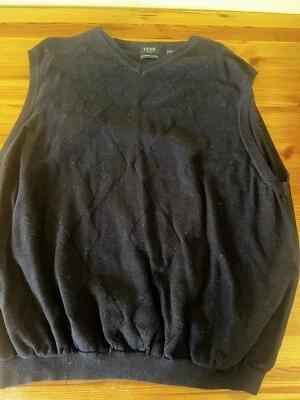 Izod Sweater Vest Men’s 2XL Black Sleeveless V-Neck Logo - Image 1 of 4