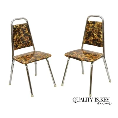 Sillas laterales tubulares de metal vintage para niños de mediados de siglo - Un par Foto 1 de 4