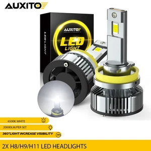 AUXITO 2x H11 Headlight LED Kit Beam Hi/Low 400% Bright Super 6500K Bulbs White - Picture 1 of 12