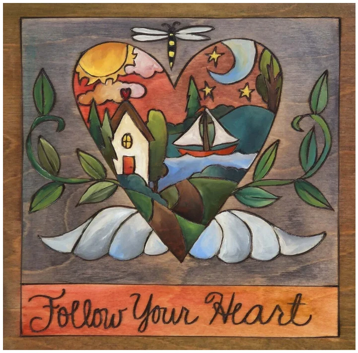 Sincerely, Sticks - "My Heart's at the Lake" 9x9in Wooden Plaque - PLQ041S-13 - Image 1 of 1