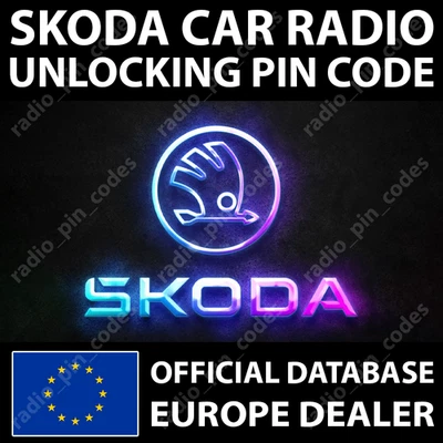 SKODA RADIO UNLOCK PIN CODE FABIA OCTAVIA SUPERB RNS 310 315 510 RCD 310 510 - Immagine 1 di 4