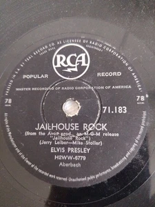 ELVIS PRESLEY JAILHOUSE ROCK 78RPM SOUTH AFRICA RCA 71.183 - Picture 1 of 4