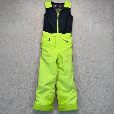 Spyder Mini Expedition Babero de Nieve Niños Talla 7 Verde Negro Snowboard Esquí Bolsillos Foto 1 de 4