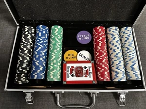Poker Chip Set with Aluminum Case for Texas Hold'em - Picture 1 of 2