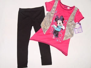 NWT DISNEY MINNIE 2pc set GIRL size 5/6 pink, black, - Picture 1 of 3
