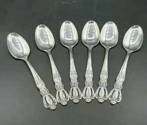 Grand Heritage Set of 6 Teaspoons Spoons 1847 Rogers Vtg Silverplate Flatware - Picture 1 of 5