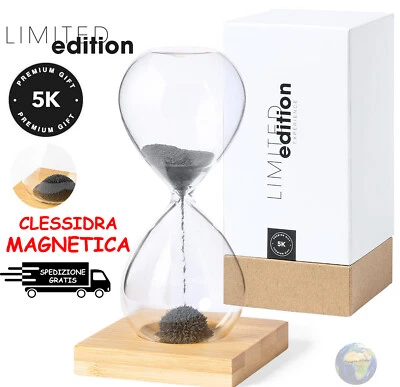 Reloj de Arena Magnético en Vidrio Bambú Edición Limitada Elegante Imán de Regalo Foto 1 de 4