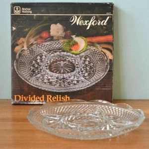 Vintage cut glass plate serving tray party dish Anchor Hocking Wexford Sau1 - Picture 1 of 6
