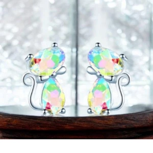 Cat Stud Earrings | Stylish & Adorable Jewelry for Cat Lovers | Cute Kitty Earri - Picture 1 of 3