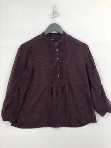 Madewell Button Front Adult Small Top Blouse Women's Red Puff Short Sleeve - Bild 1 von 10