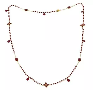 Collar Meher's Joyería Vermeil Teñido Rubí Piedra Preciosa 44" Plata Esterlina - Imagen 1 de 3