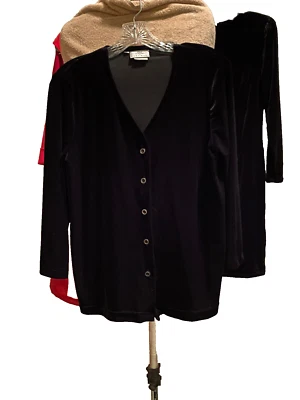 Lo último Cotton By Marc Ware Mujer Talla S Negro Terciopelo Cuello en V Camisa Chaqueta Abotonada Foto 1 de 4