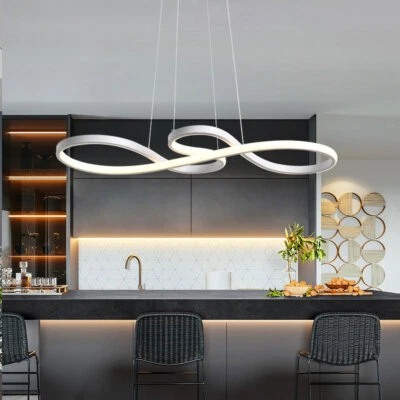 LED Pendelleuchte Dimmbar Hängelampe Esstisch Küchenlampe Licht Pendellampe Weiß - Bild 1 von 4